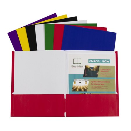 C-LINE PRODUCTS Recycled TwoPocket Paper Portfolios, Assorted Set of 100 Folders, 100PK 05300-DS